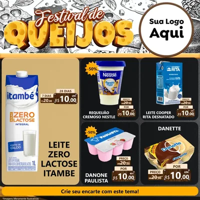 Modelo de Rede Social para Feed Facebook com o tema Festival de Queijos para Frios e Laticínios