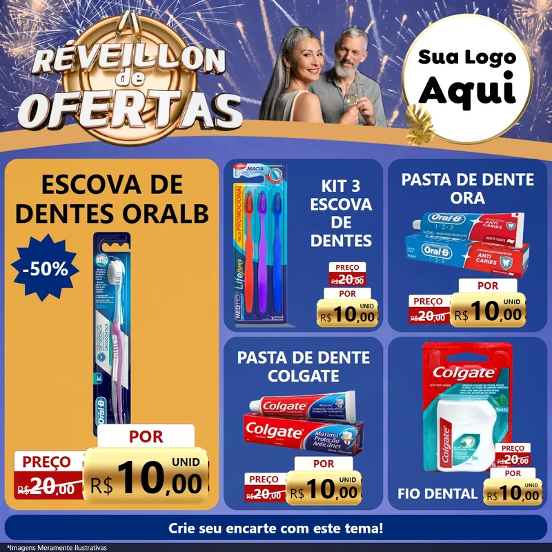 Modelo de Rede Social para Feed Facebook com o tema Réveillon de Ofertas para Higiene Pessoal