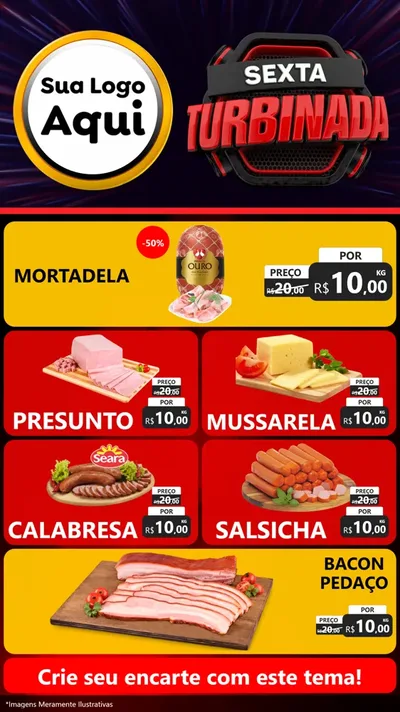 Modelo de TV para TV Vertical com o tema Sexta Turbinada para Frios e Laticínios