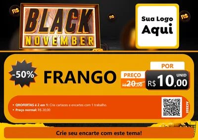 Modelo de Cartaz para Cartaz A4 Horizontal com o tema Black November para Assados