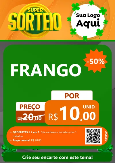 Modelo de Cartaz para Cartaz A4 Vertical com o tema Super Sorteio para Assados