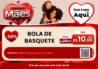 Modelo de Cartaz para Cartaz A4 Horizontal com o tema Mês das Mães para Artigos Esportivos