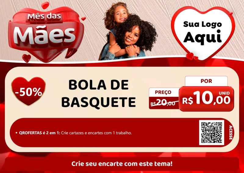Modelo de Cartaz para Cartaz A4 Horizontal com o tema Mês das Mães para Artigos Esportivos