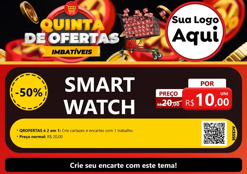 Modelo de Cartaz para Cartaz A4 Horizontal com o tema Quinta de Ofertas Imbatíveis para Informática