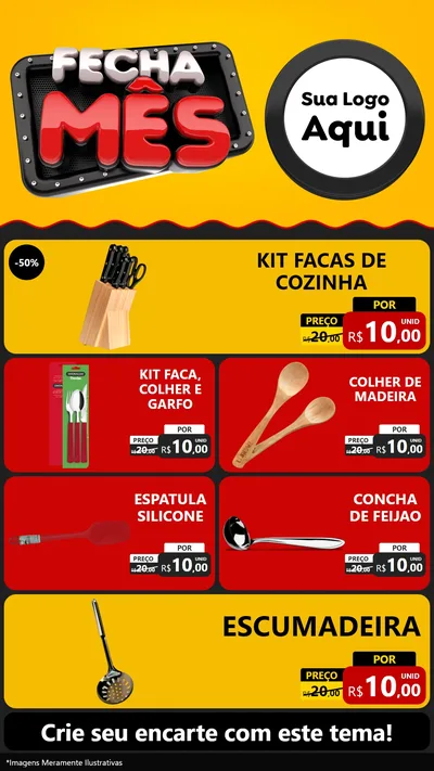 Modelo de TV para TV Vertical com o tema Fecha Mês para Utilidades Domésticas