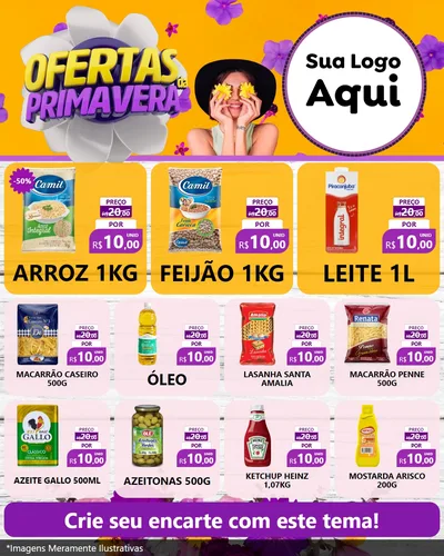 Modelo de Rede Social para Feed Instagram com o tema Ofertas Da Primavera para Supermercado
