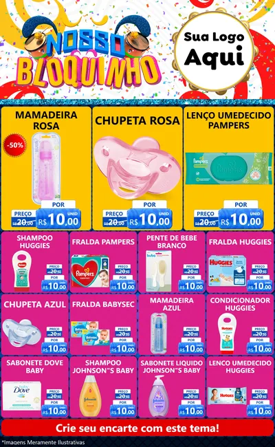 Modelo de Encarte para Encarte Grande com o tema Nosso Bloquinho para Bebês