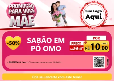 Modelo de Cartaz para Cartaz A4 Horizontal com o tema Promoção Para Você Mãe para Produtos de Limpeza