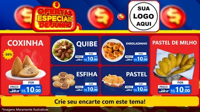 Modelo de TV para TV Horizontal com o tema Ofertas Especiais de Junho para Salgadaria