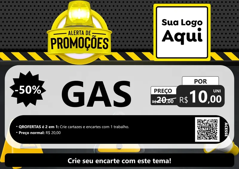 Modelo de Cartaz para Cartaz A4 Horizontal com o tema Alerta de Promoções para Água e gás