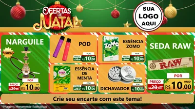 Modelo de TV para TV Horizontal com o tema Ofertas de Natal para Tabacaria