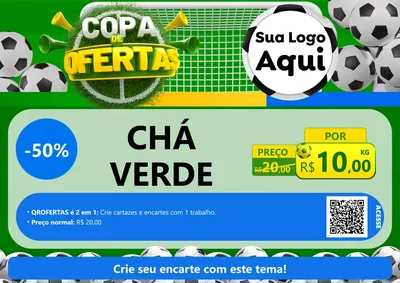 Modelo de Cartaz para Cartaz A4 Horizontal com o tema Copa De Ofertas para Produtos Naturais
