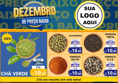 Modelo de Encarte para Encarte A4 Horizontal com o tema Dezembro de Preço Baixo para Produtos Naturais