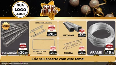 Modelo de TV para TV Horizontal com o tema Ofertas de Fim de Ano para Ferragens