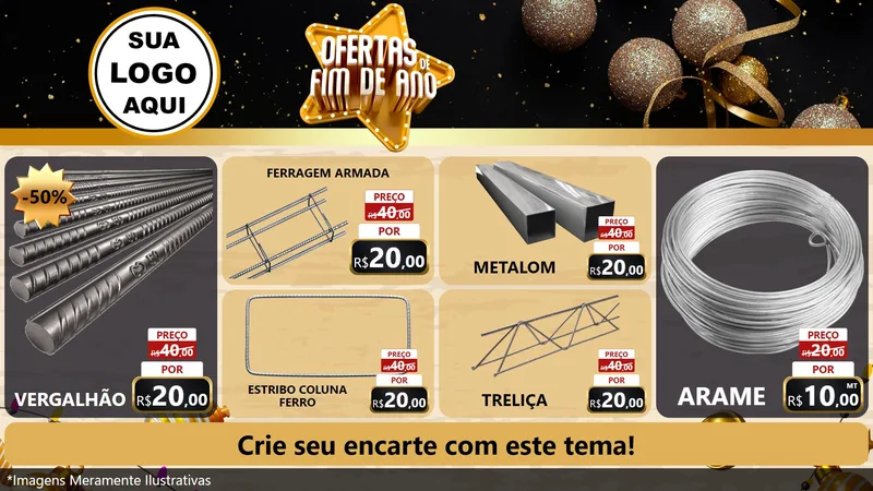 Modelo de TV para TV Horizontal com o tema Ofertas de Fim de Ano para Ferragens