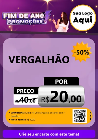 Modelo de Cartaz para Cartaz A4 Vertical com o tema Fim de Ano Promoções para Ferragens