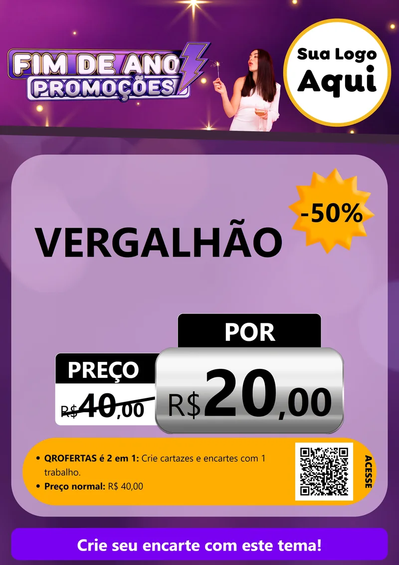 Modelo de Cartaz para Cartaz A4 Vertical com o tema Fim de Ano Promoções para Ferragens