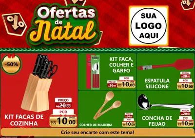 Modelo de Encarte para Encarte A4 Horizontal com o tema Ofertas de Natal para Utilidades Domésticas