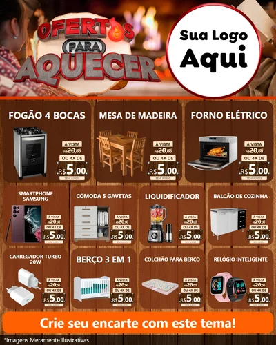 Modelo de Rede Social para Feed Instagram com o tema Ofertas Para Aquecer para Móveis e Eletro
