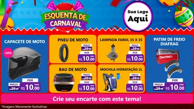 Modelo de TV para TV Horizontal com o tema Esquenta de Carnaval para Moto peças