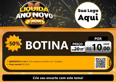Modelo de Cartaz para Cartaz A4 Horizontal com o tema Liquida Ano Novo É Aqui! para Agropecuária