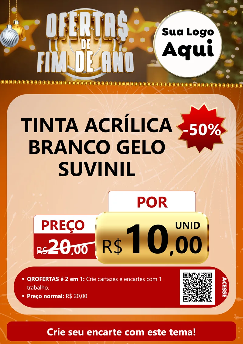 Modelo de Cartaz para Cartaz A4 Vertical com o tema Ofertas de Fim de Ano para Tintas e Ferramentas