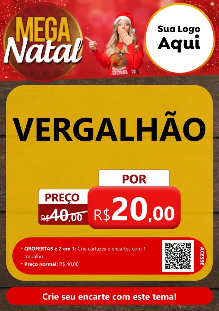 Modelo de Cartaz para Cartaz A4 Vertical com o tema Mega Natal para Ferragens