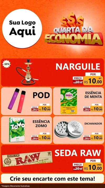 Modelo de TV para TV Vertical com o tema Quarta da Economia para Tabacaria