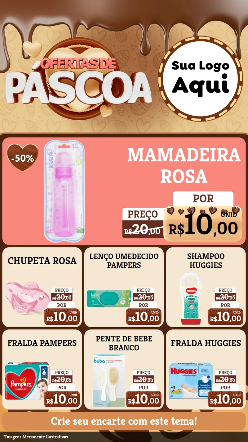 Modelo de Rede Social para Stories com o tema Ofertas de Páscoa para Bebês