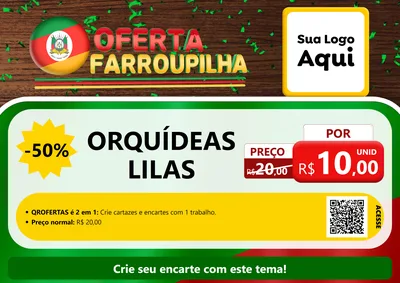 Modelo de Cartaz para Cartaz A4 Horizontal com o tema Oferta Farroupilha para Floricultura e jardim