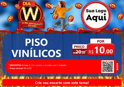 Modelo de Cartaz para Cartaz A4 Horizontal com o tema Dia W - O Dia Mais Barato Do Mês para Material para Construção
