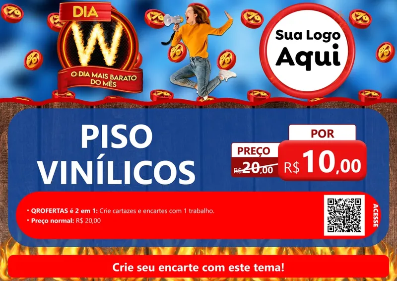 Modelo de Cartaz para Cartaz A4 Horizontal com o tema Dia W - O Dia Mais Barato Do Mês para Material para Construção