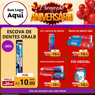 Modelo de Rede Social para Feed Facebook com o tema Promoção de Aniversário para Higiene Pessoal