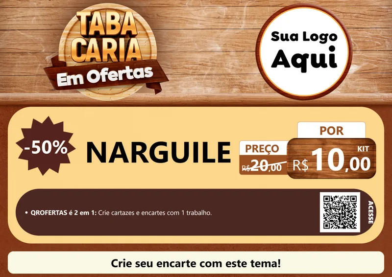 Modelo de Cartaz para Cartaz A4 Horizontal com o tema Tabacaria em Ofertas para Tabacaria