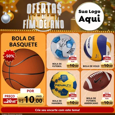 Modelo de Rede Social para Feed Facebook com o tema Ofertas de Fim de Ano para Artigos Esportivos