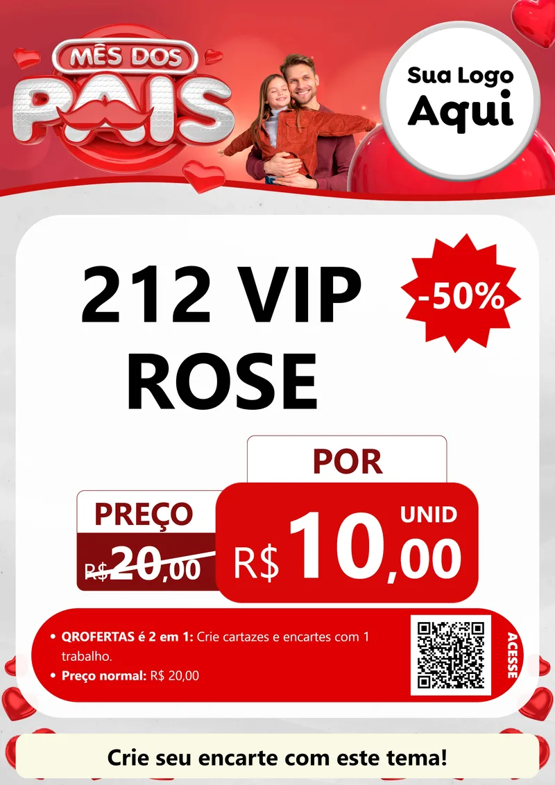Modelo de Cartaz para Cartaz A4 Vertical com o tema Mês dos Pais para Perfumes