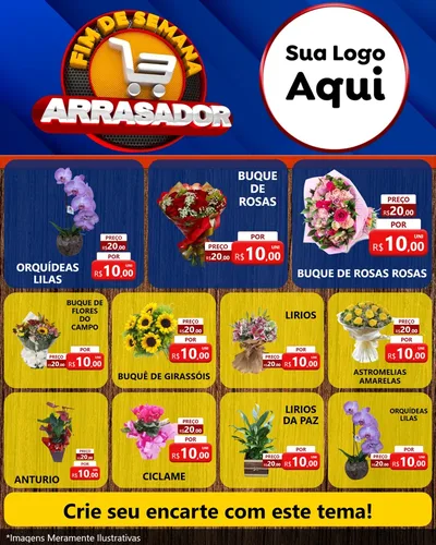 Modelo de Rede Social para Feed Instagram com o tema Fim De Semana Arrasador para Floricultura e jardim
