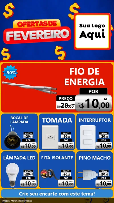 Modelo de Rede Social para Stories com o tema Ofertas de Fevereiro para Materiais Elétricos
