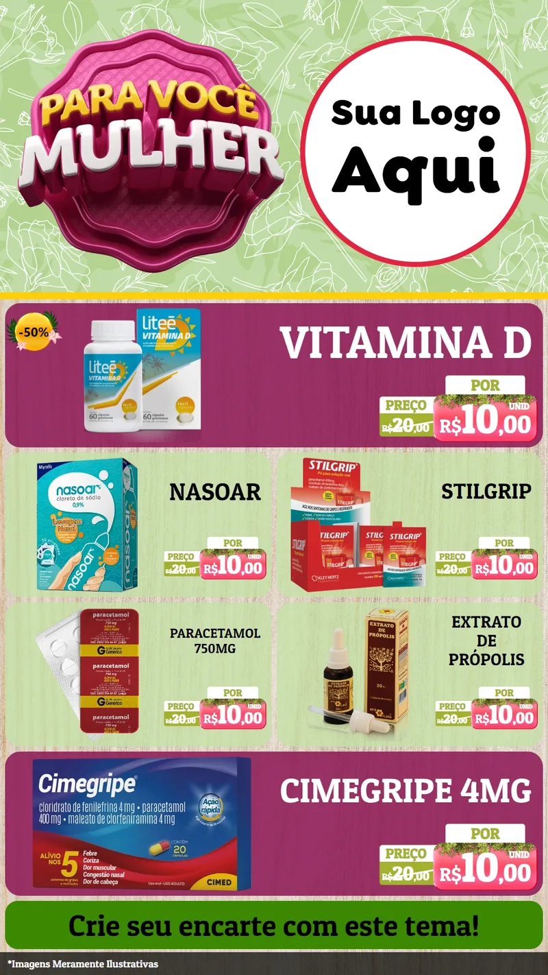 Modelo de TV para TV Vertical com o tema Para Você Mulher para Farmácia