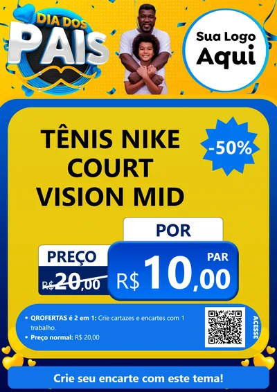 Modelo de Cartaz para Cartaz A4 Vertical com o tema Dia dos Pais para Calçados