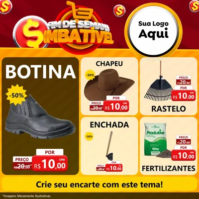 Modelo de Rede Social para Feed Facebook com o tema Fim de Semana Imbatível para Agropecuária