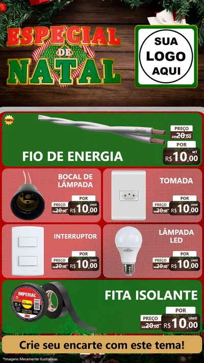 Modelo de TV para TV Vertical com o tema Especial de Natal para Materiais Elétricos