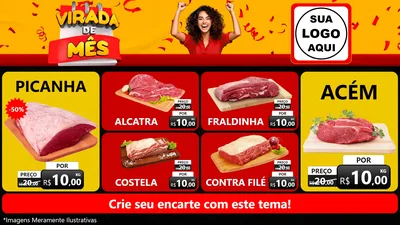 Modelo de TV para TV Horizontal com o tema Virada de Mês para Açougue