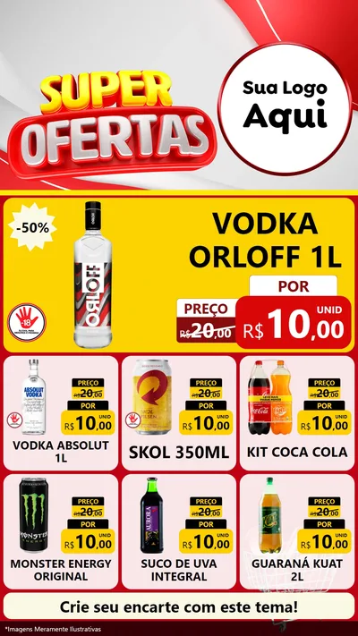 Modelo de Rede Social para Stories com o tema Super Ofertas para Distribuidora de bebidas