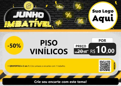 Modelo de Cartaz para Cartaz A4 Horizontal com o tema Junho Imbatível para Material para Construção