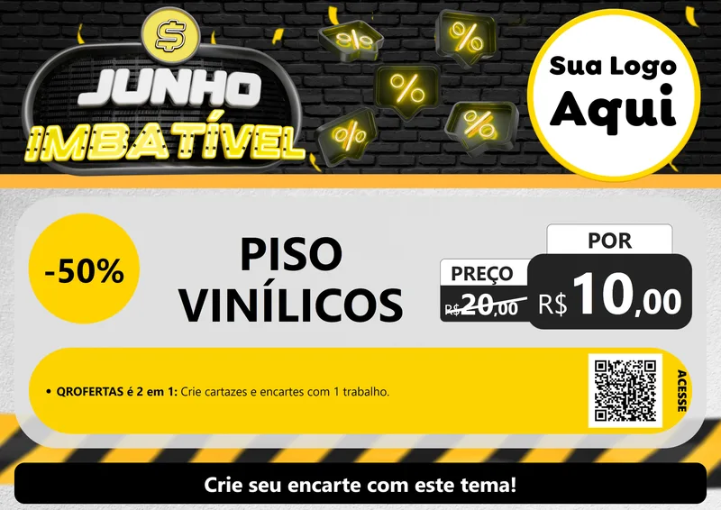 Modelo de Cartaz para Cartaz A4 Horizontal com o tema Junho Imbatível para Material para Construção
