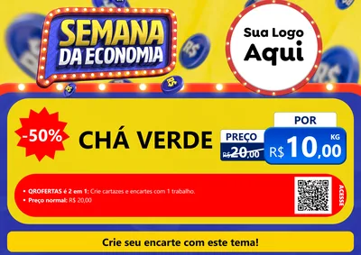 Modelo de Cartaz para Cartaz A4 Horizontal com o tema Semana da Economia para Produtos Naturais