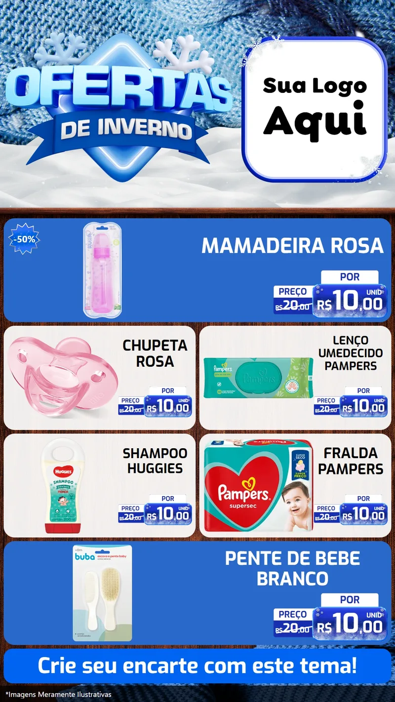 Modelo de TV para TV Vertical com o tema Ofertas de Inverno para Bebês