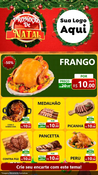 Modelo de Rede Social para Stories com o tema Promoção de Natal para Assados