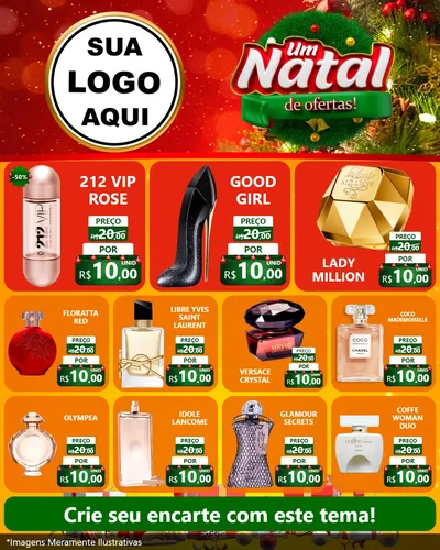 Modelo de Rede Social para Feed Instagram com o tema Um Natal de Ofertas para Perfumes